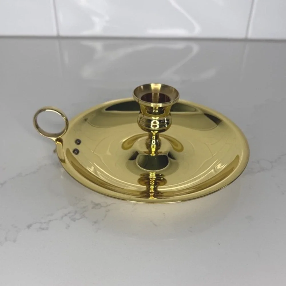 Baldwin & Smithsonian Institute Brass Chamberstick Candle Holder‎ 6 Inch EUC